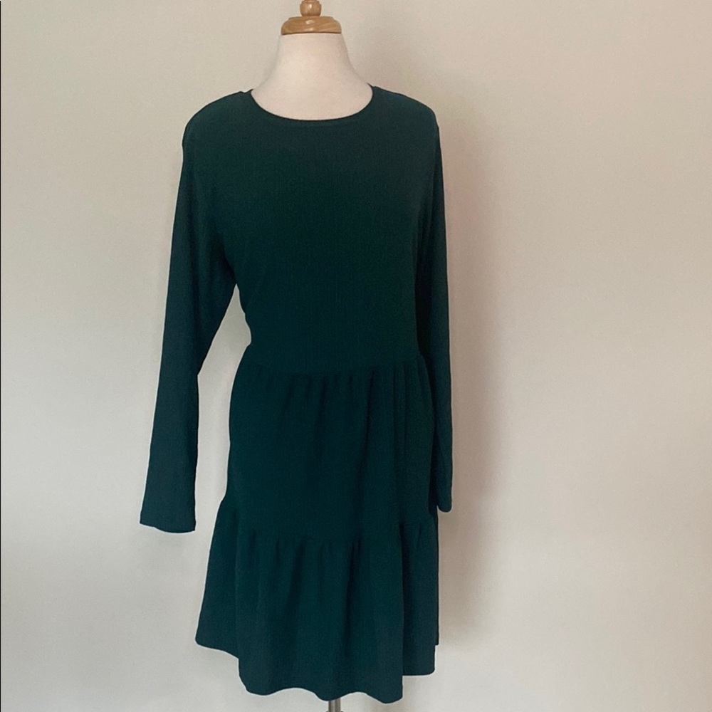 New Look Curves Long sleeve Green Dress 20
